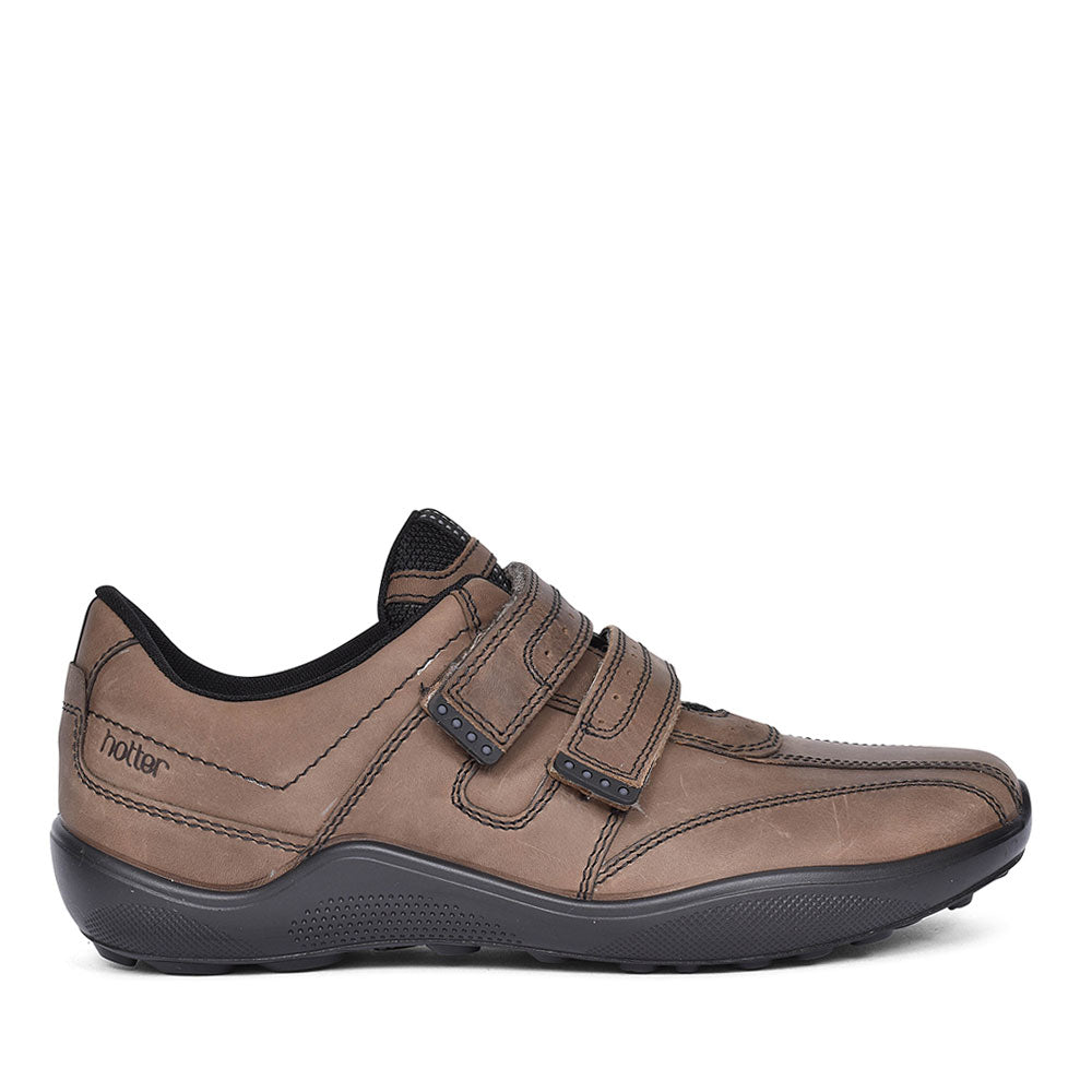 HOTTER ENERGISE CASUAL VELCRO SHOES FOR MEN in MUSHROOM