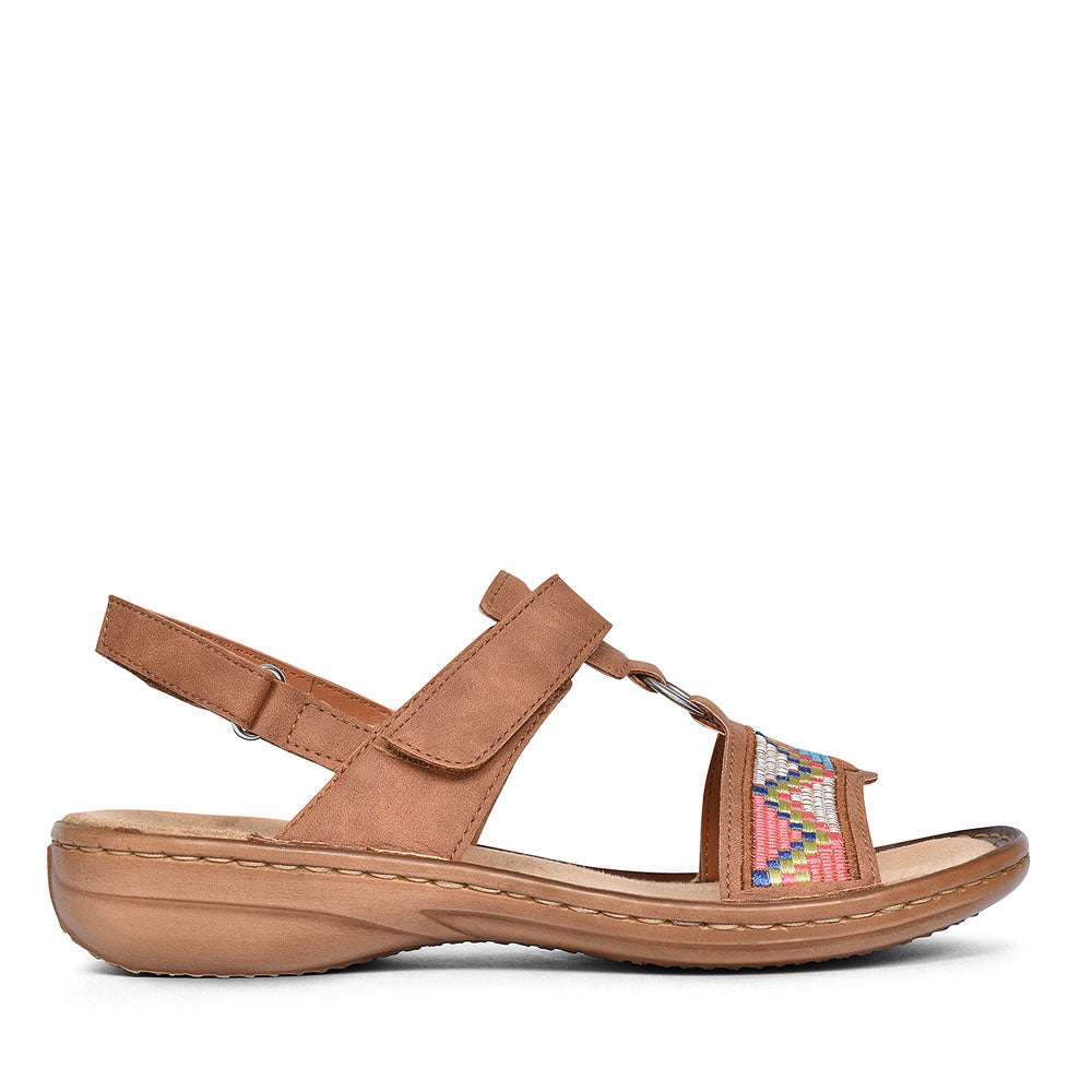 RIEKER Ladies CASUAL SANDALS in TAN