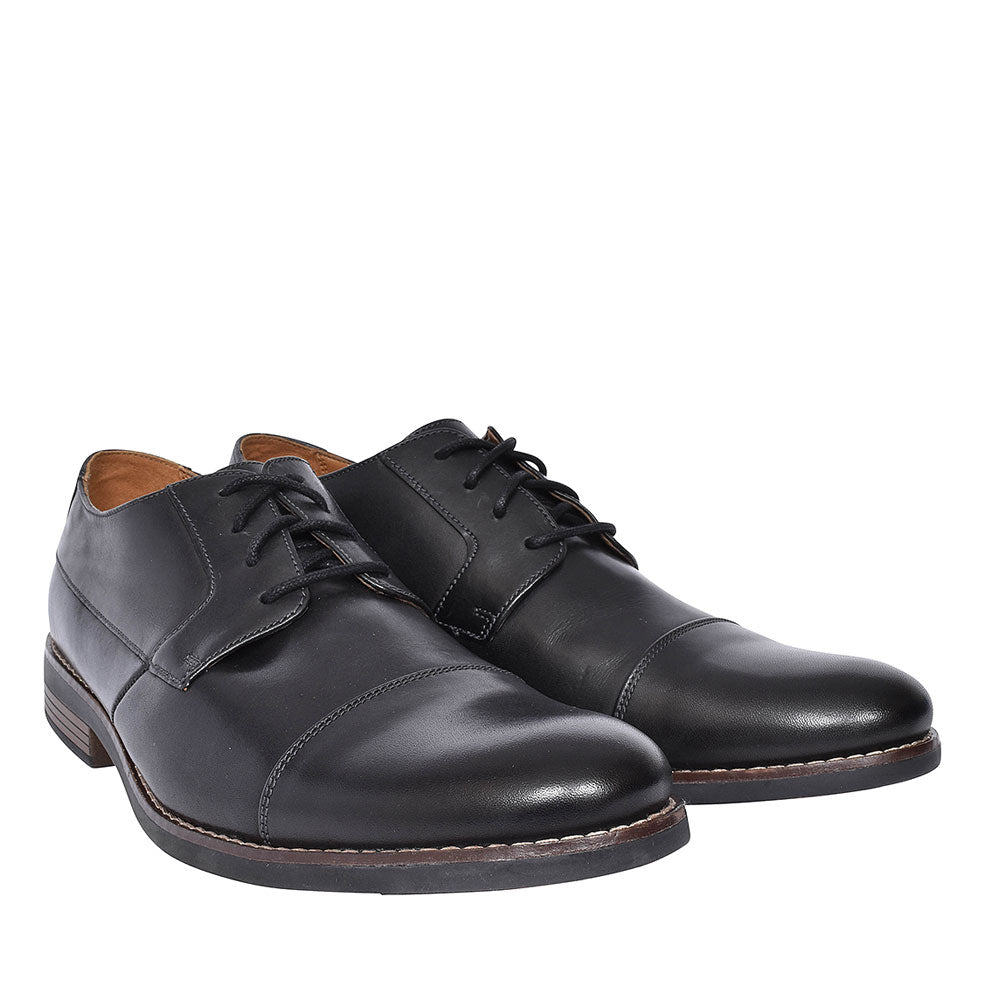 Becken Cap Leather H-fit Shoe For Men In Blk Leather