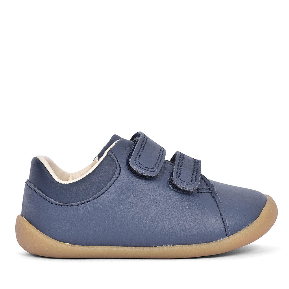 Boys Pre-walker Roamer Craft Navy Leather Shoe In Kids H Fit