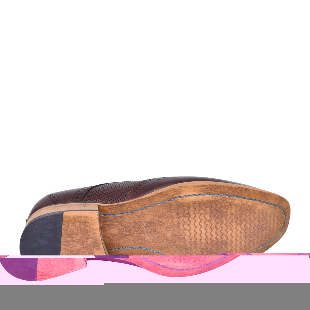 Boys Twickenham Laced Brogue Shoe In Brown