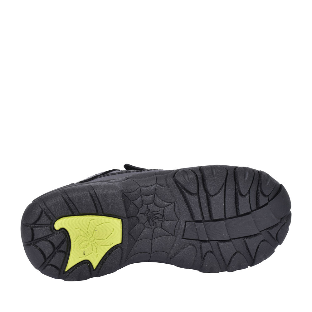 Tarantula Black Leather Velcro Shoe For Boys In Kids F Fit