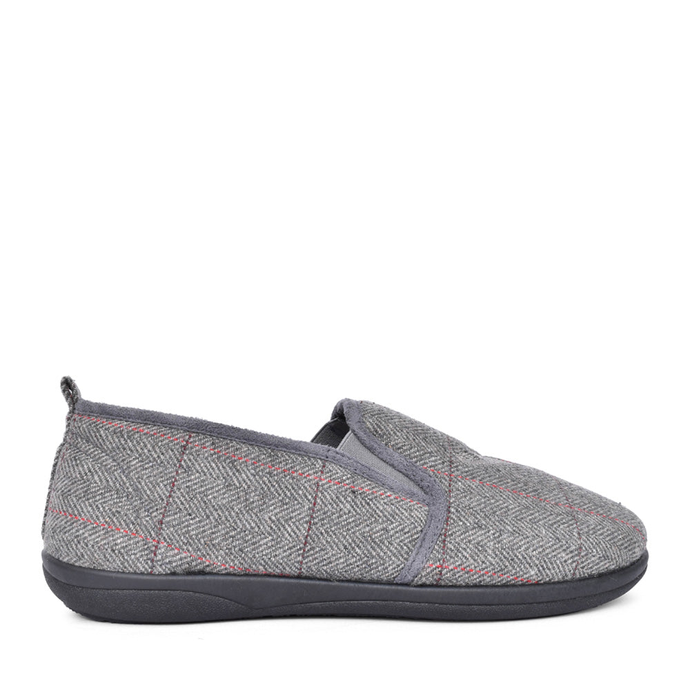 Mens Huntsman 489 Wide Fit Slipper In Grey