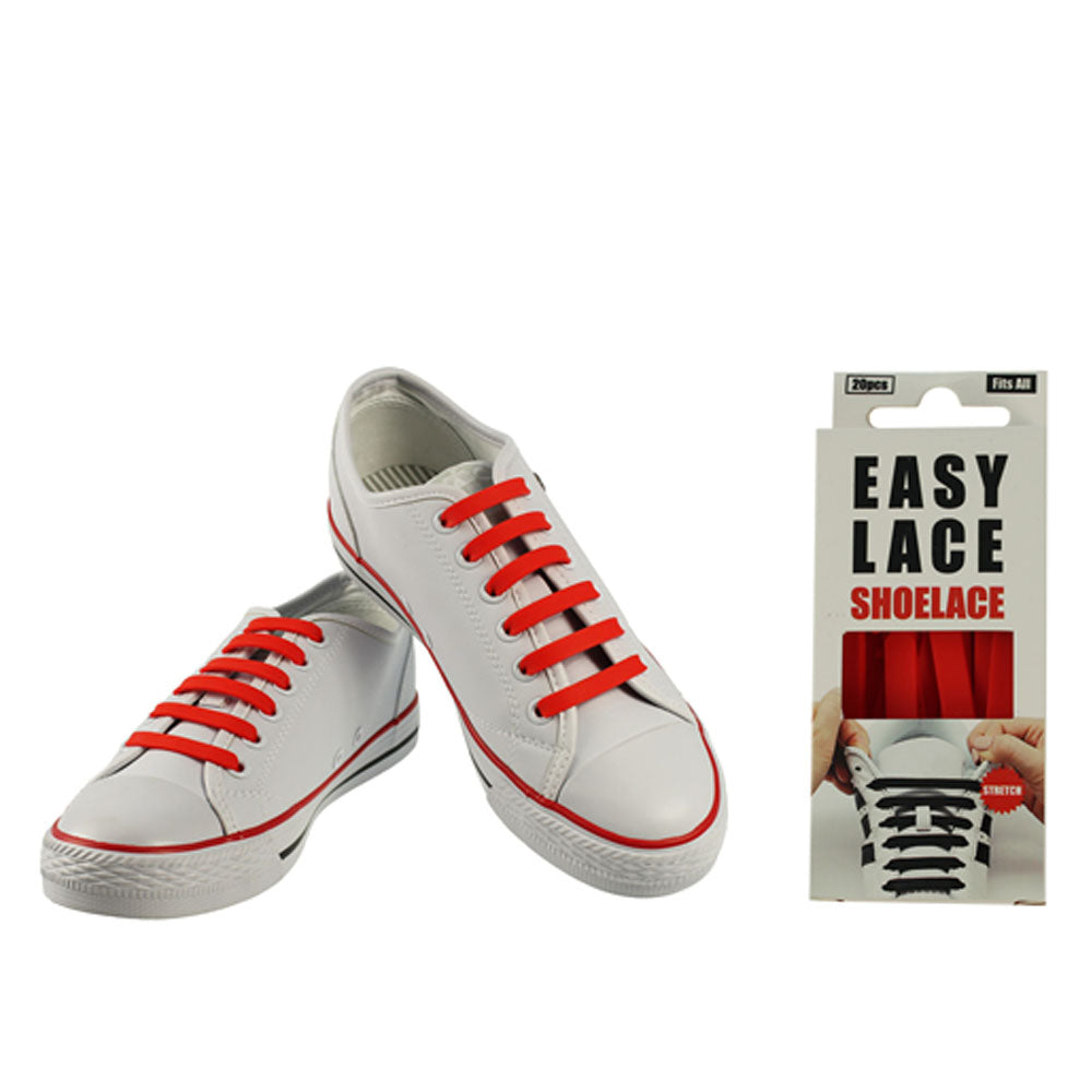 Eas110 Boxed Flat Silicone Laces In Red