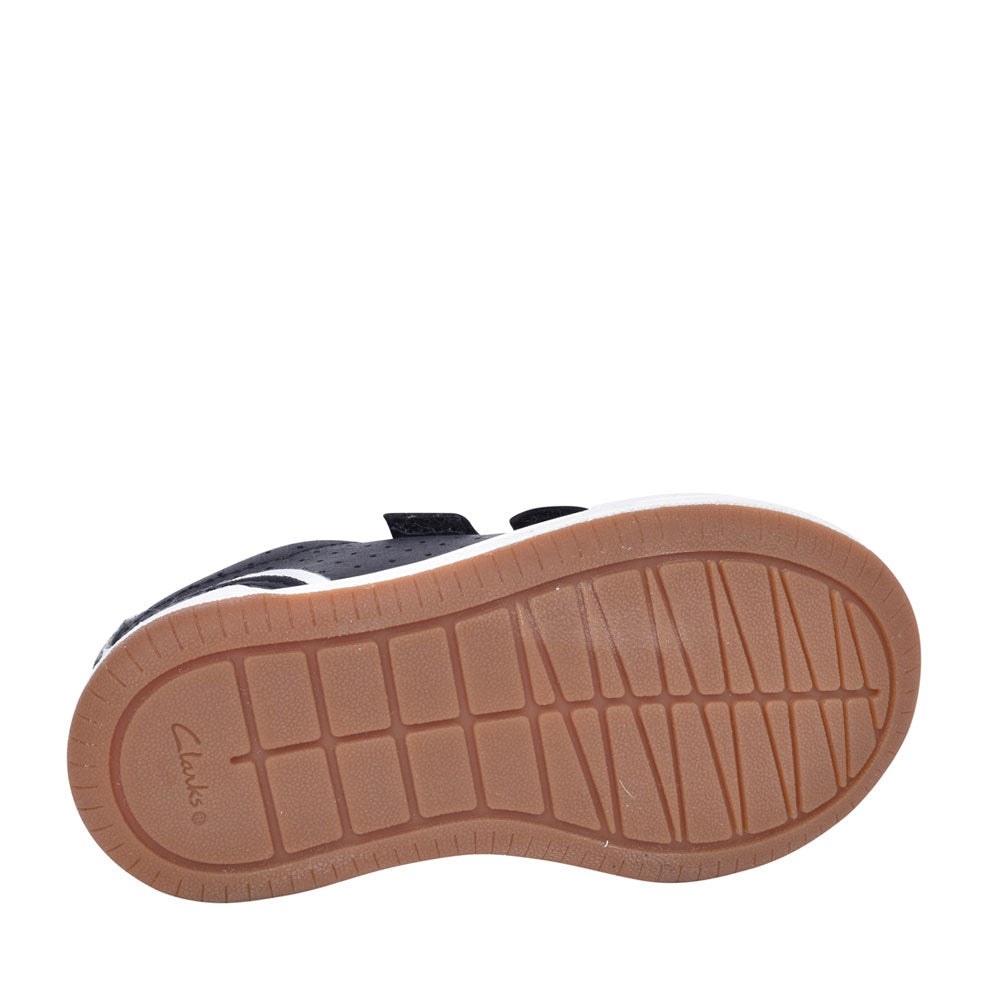 Boys Fawn Solo Navy Leather Velcro Shoe In Kids G Fit