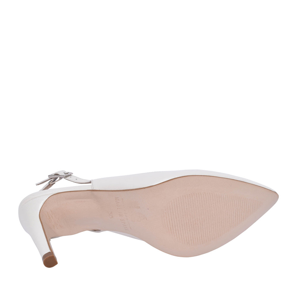Ladies Rp0003 Medium Heel Slingback In Off White