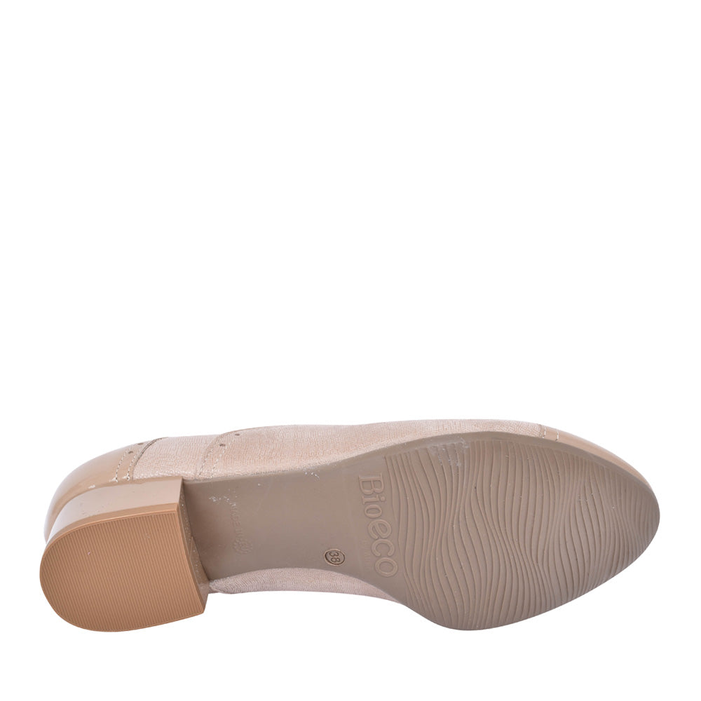 Ladies 1370 G-fit Quarter Brogue Shoe In Beige
