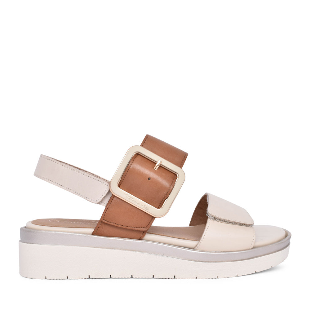 Ladies 8-88706 Velcro Sandal In Ivory