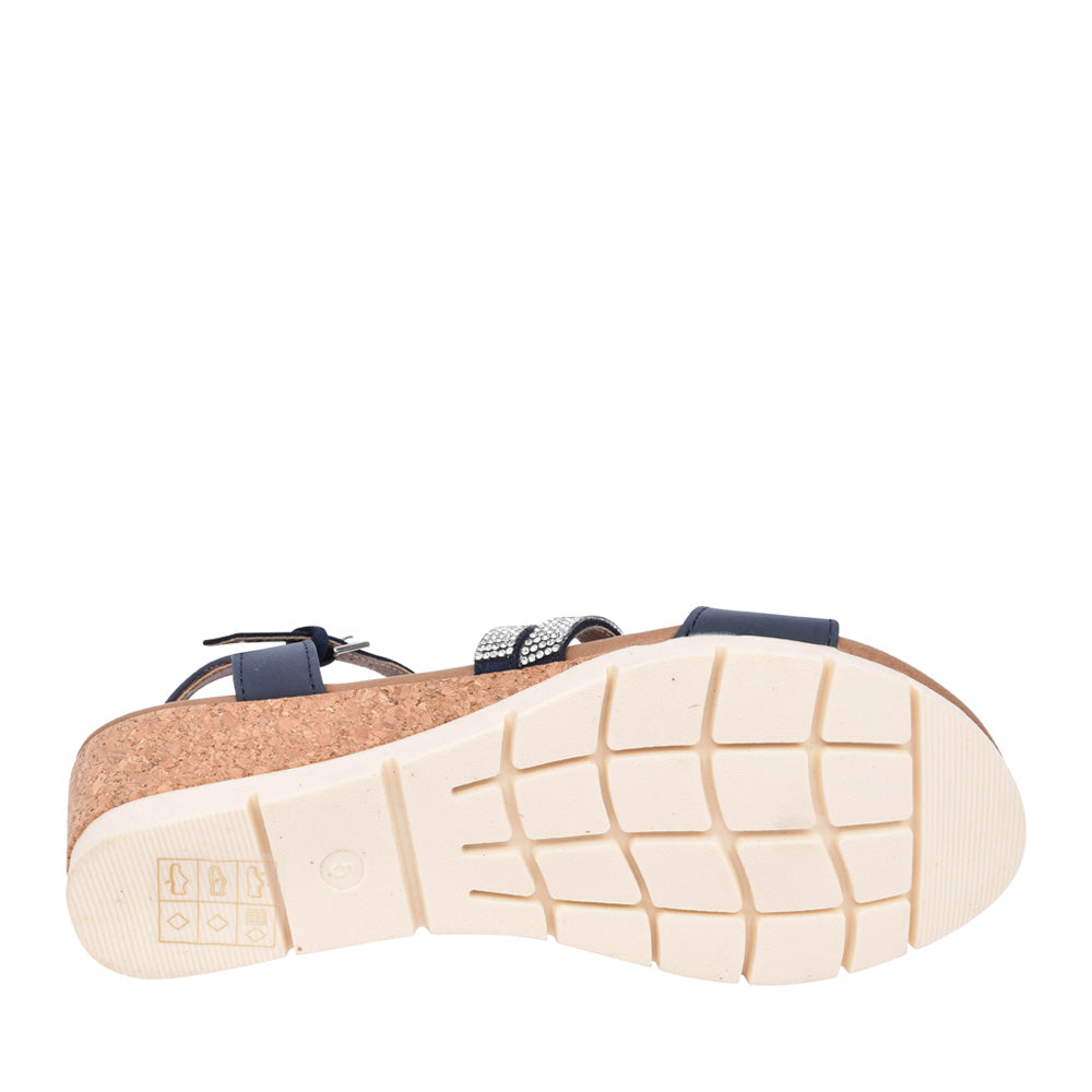 Ladies Goldie Ulp275 Wedge Sandal In Navy