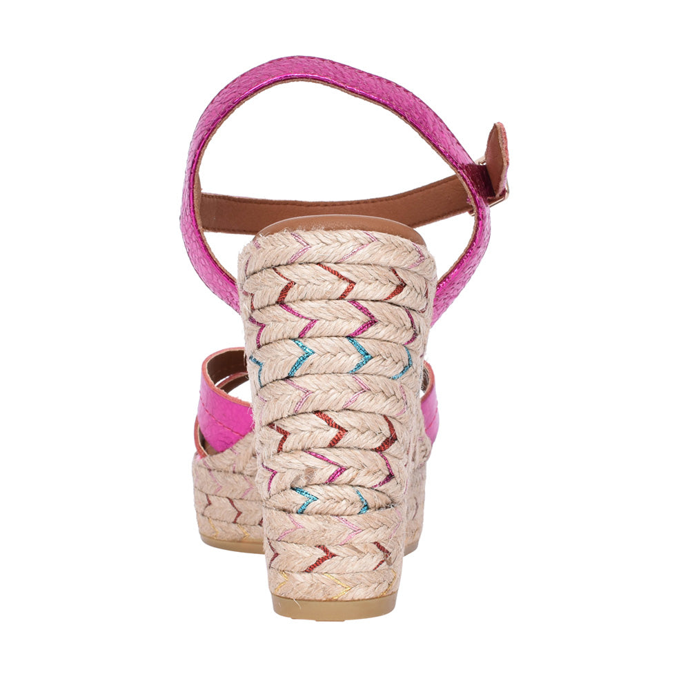 Ladies 2046 Wedge Sandal In Fuchsia