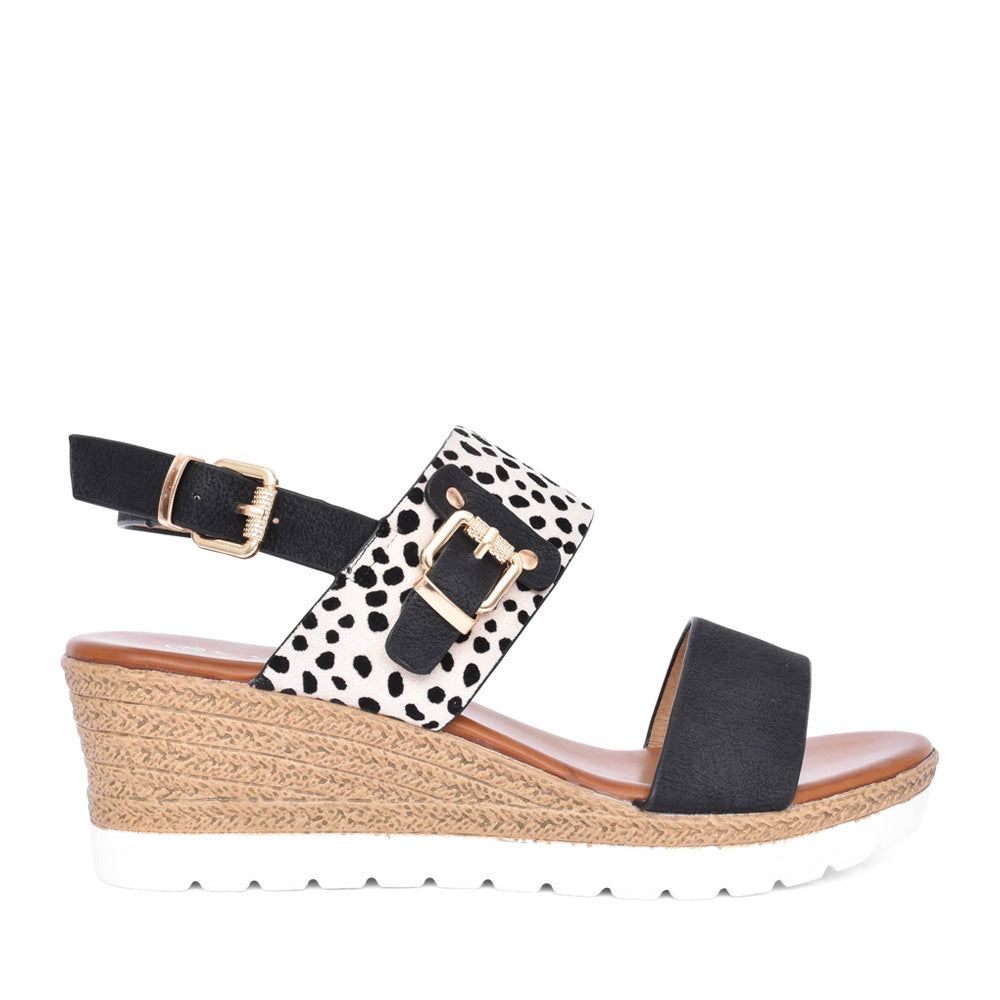 Ladies Rio Jlh444 Wedge Sandal In Black