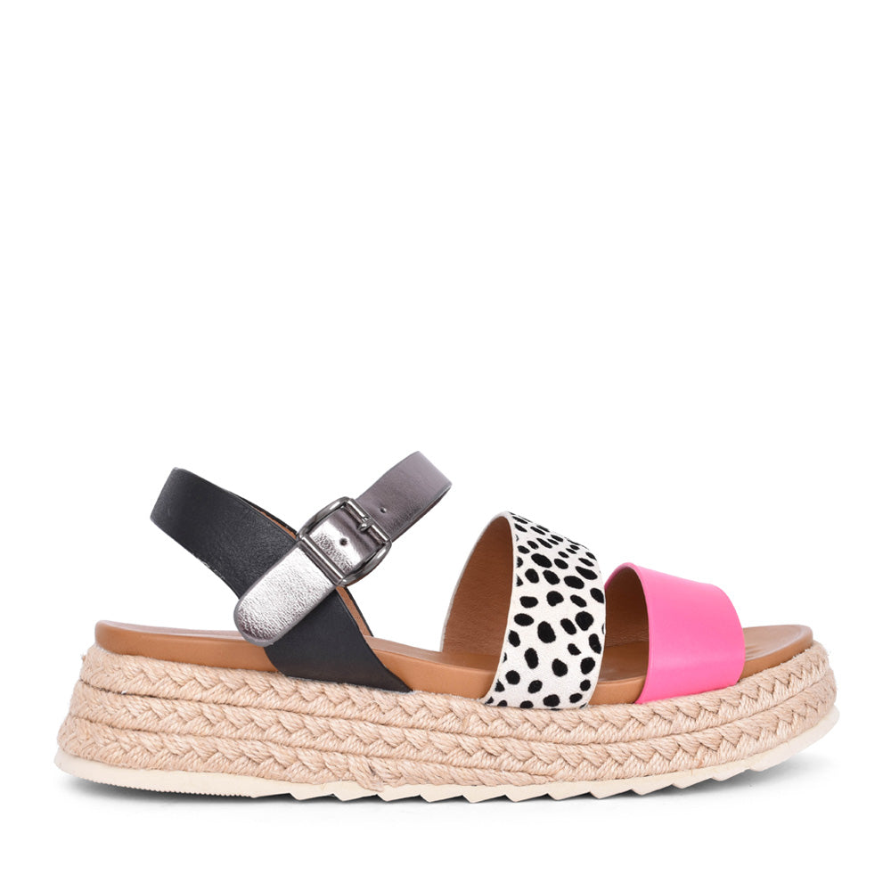 Ladies Summer Jlh493 Wedge Sandal In Fuchsia