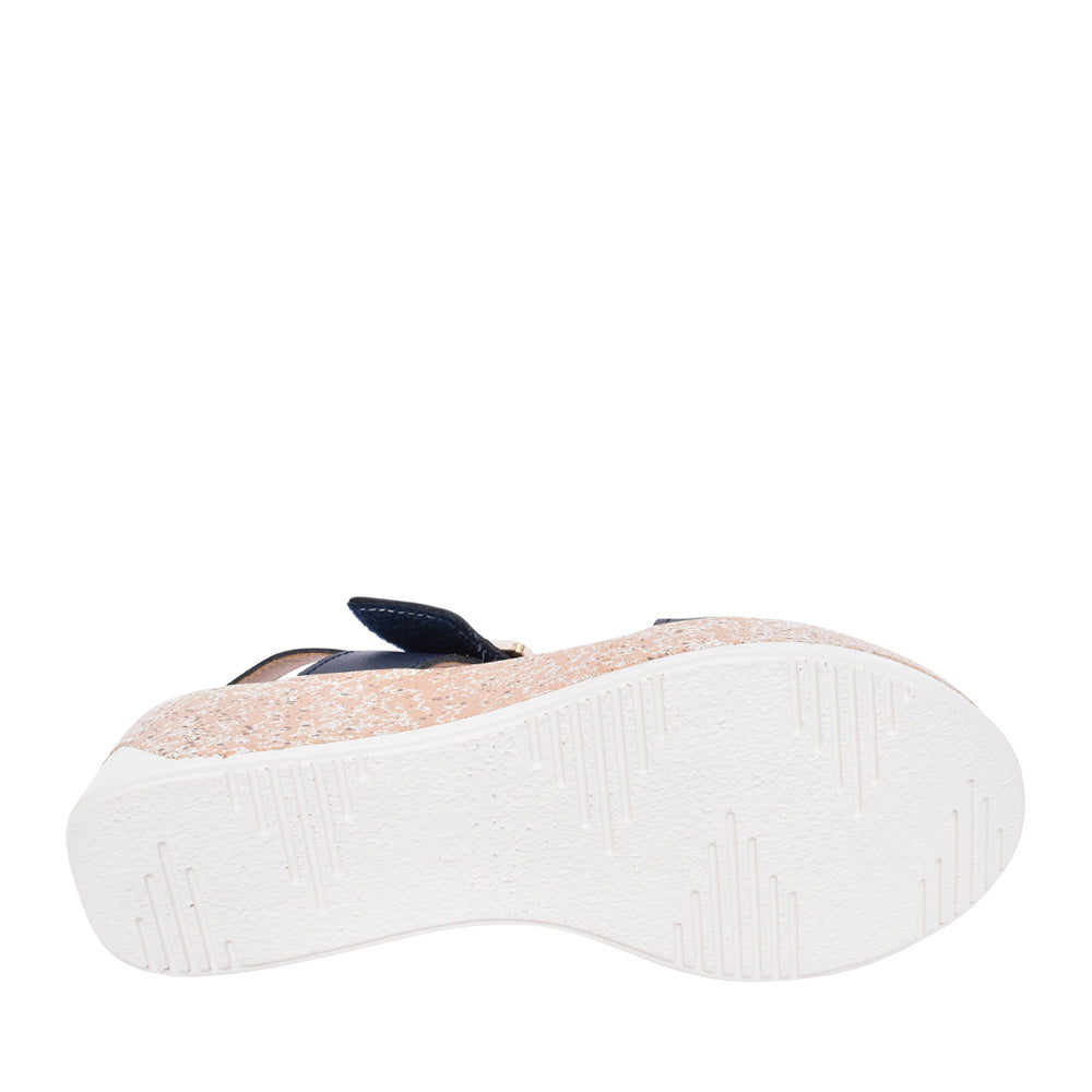 Ladies Agerola Wedge Sandal In Navy