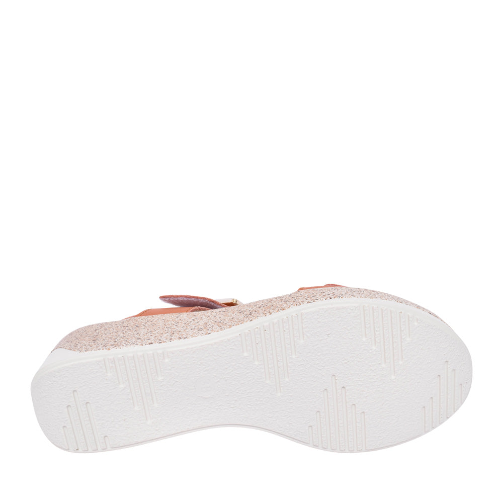 Ladies Agerola Wedge Sandal In Orange