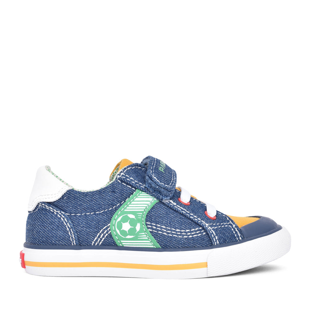 Boys 975010 Velcro Canvas Shoe In Denim
