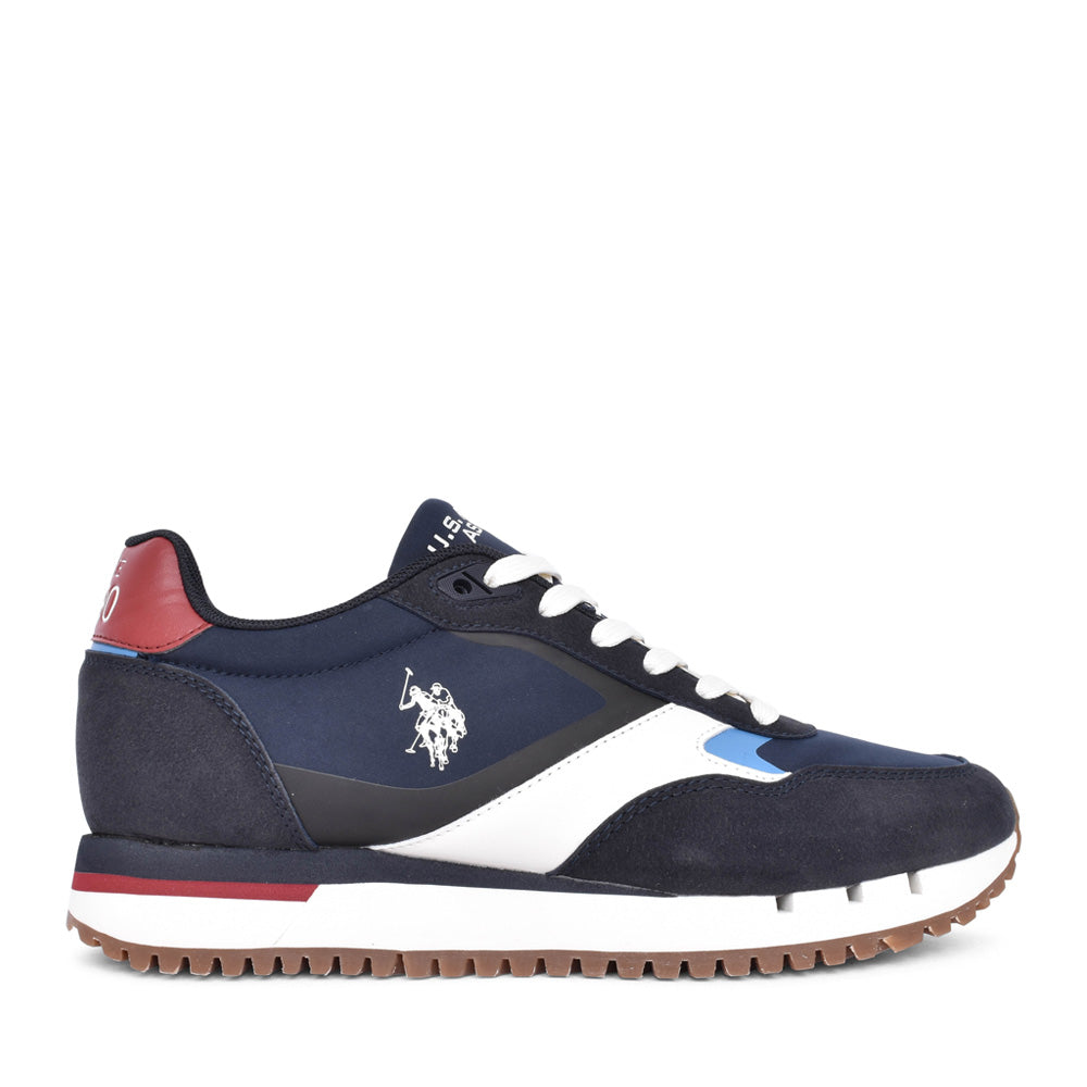 Mens Justin Laced Trainer In Navy