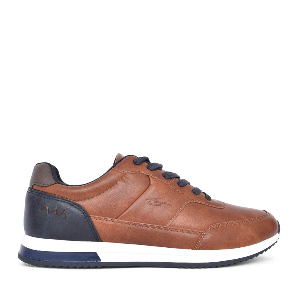 Mens Retallick Laced Trainer In Camel