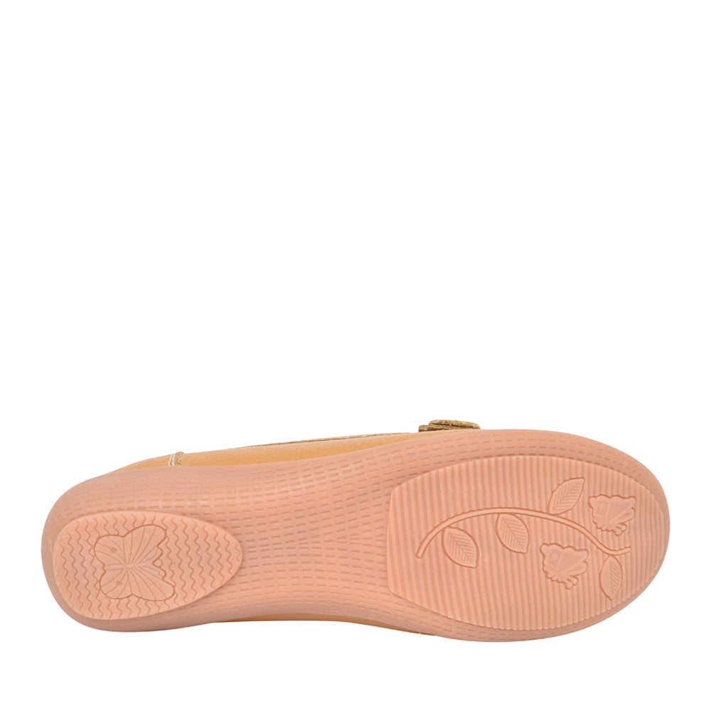 Ladies Nautical Slip-on Shoe In Mustard