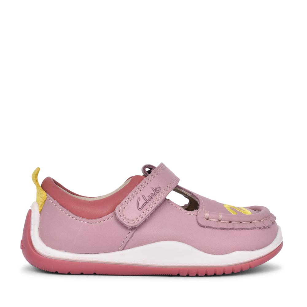 Girls Noodle Shine T Dusty Pink Leather Shoe In Kids G Fit