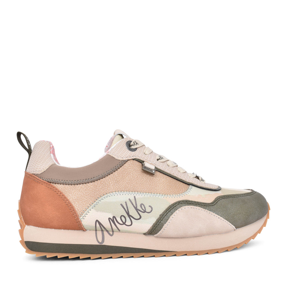 Ladies 38390-346 Laced Trainer In Green