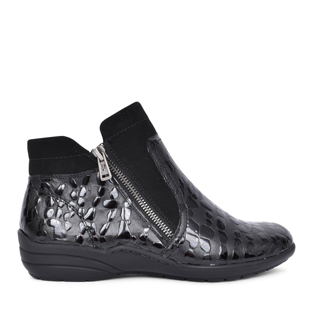 Ladies R7677 Ankle Boot In Black