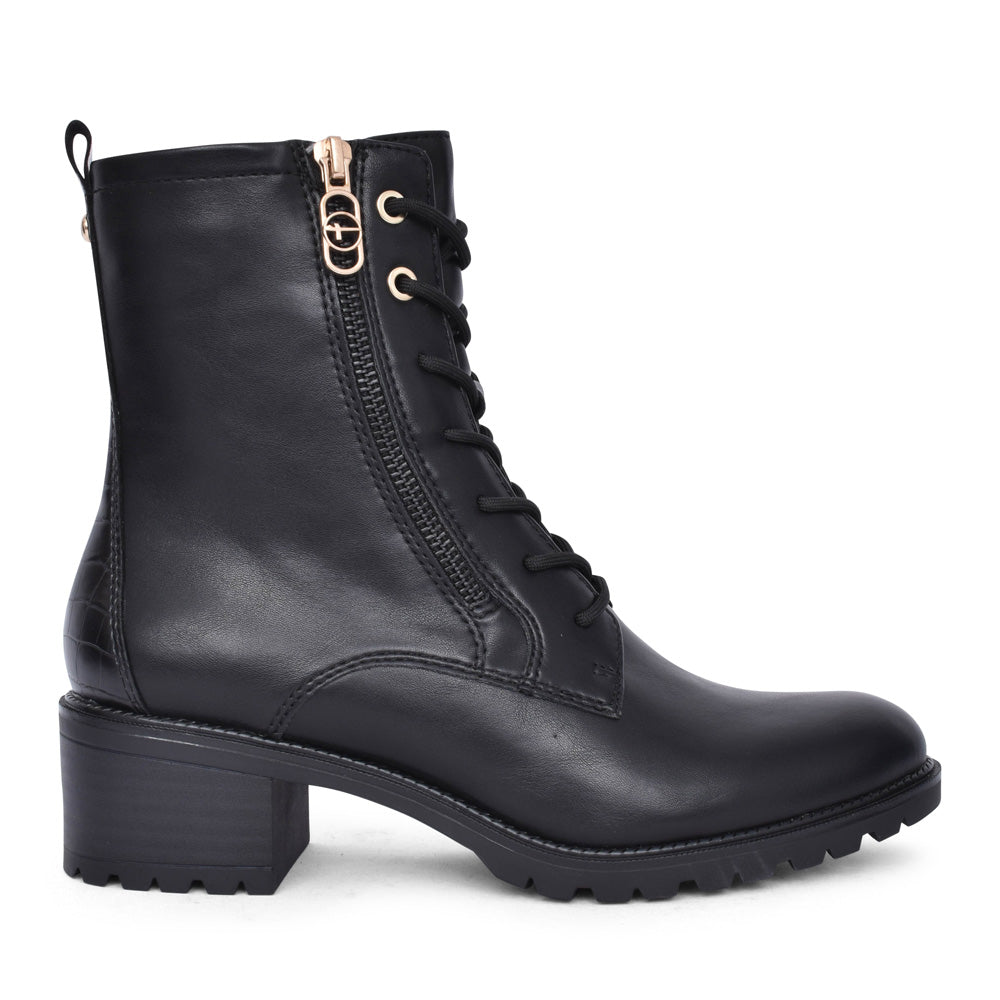 Ladies 1-25241 Laced Ankle Boot In Black