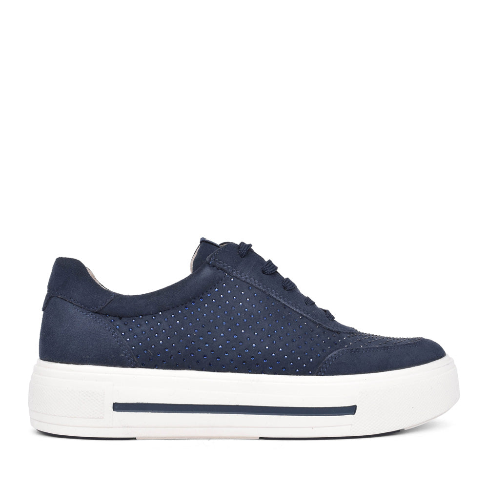Ladies 9-23350 Laced Shoe In Navy