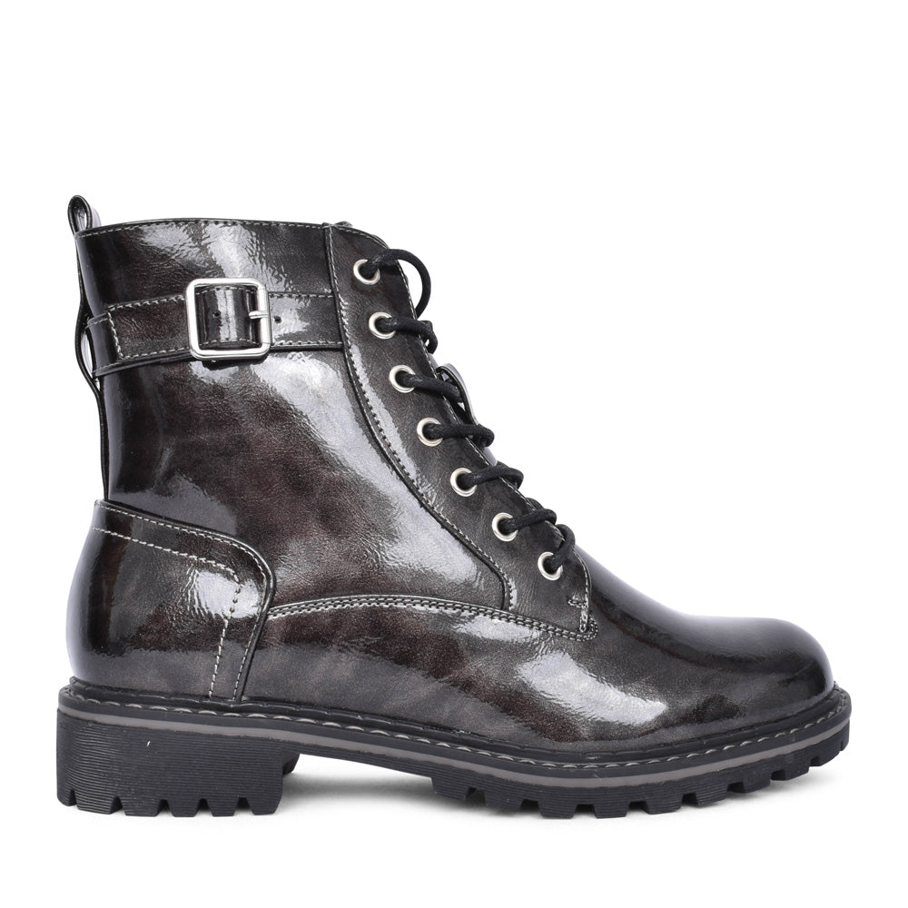Ladies Parlour Glw030 Laced Ankle Boot In Grey