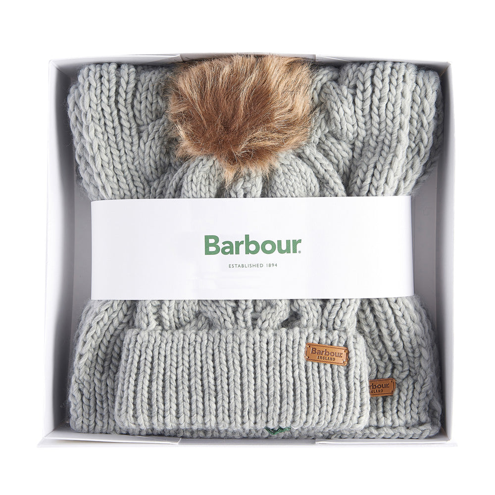 Ladies Penshaw Beanie And Scarf Gift Set In Grey