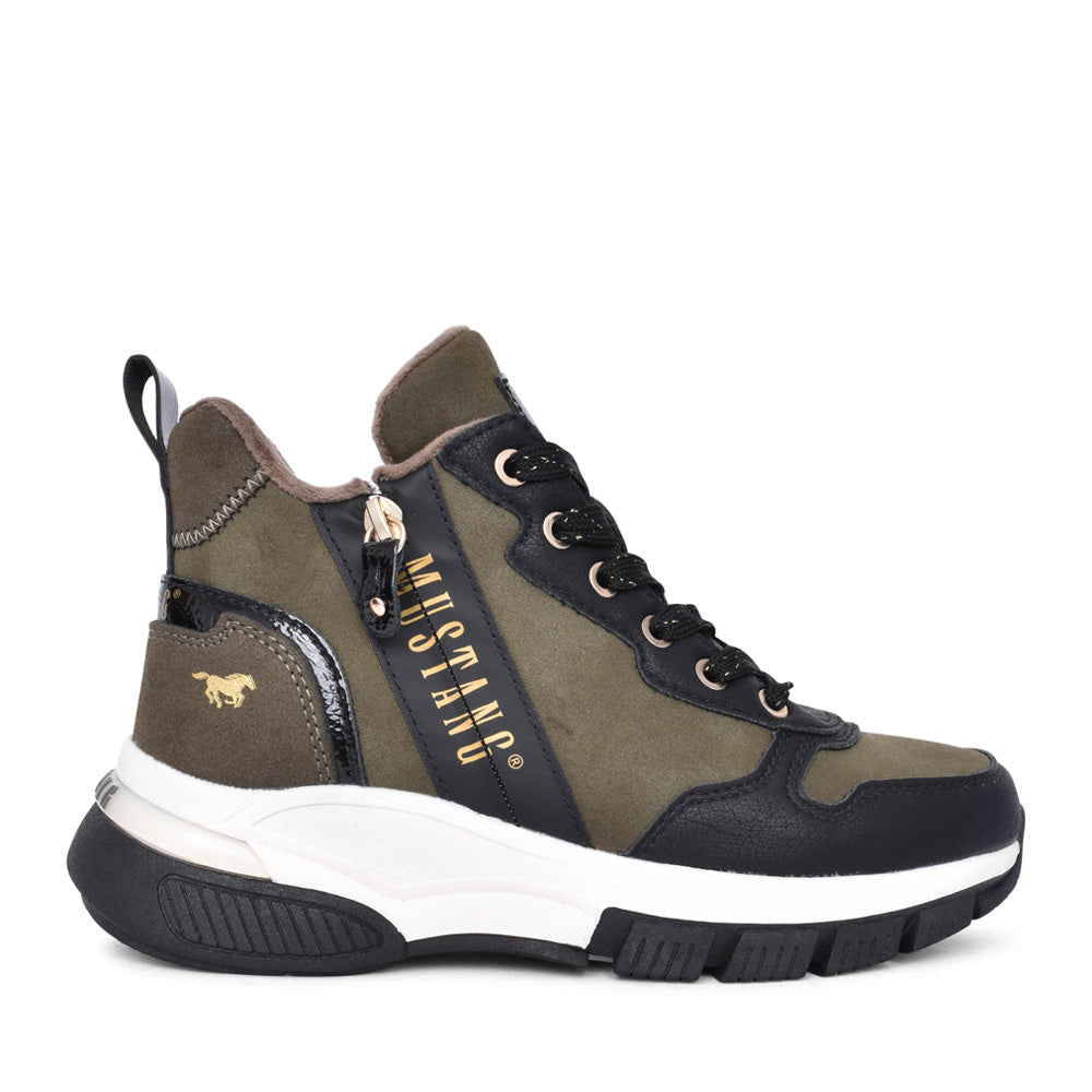 Ladies 1481501 Laced Ankle Boot In Olive