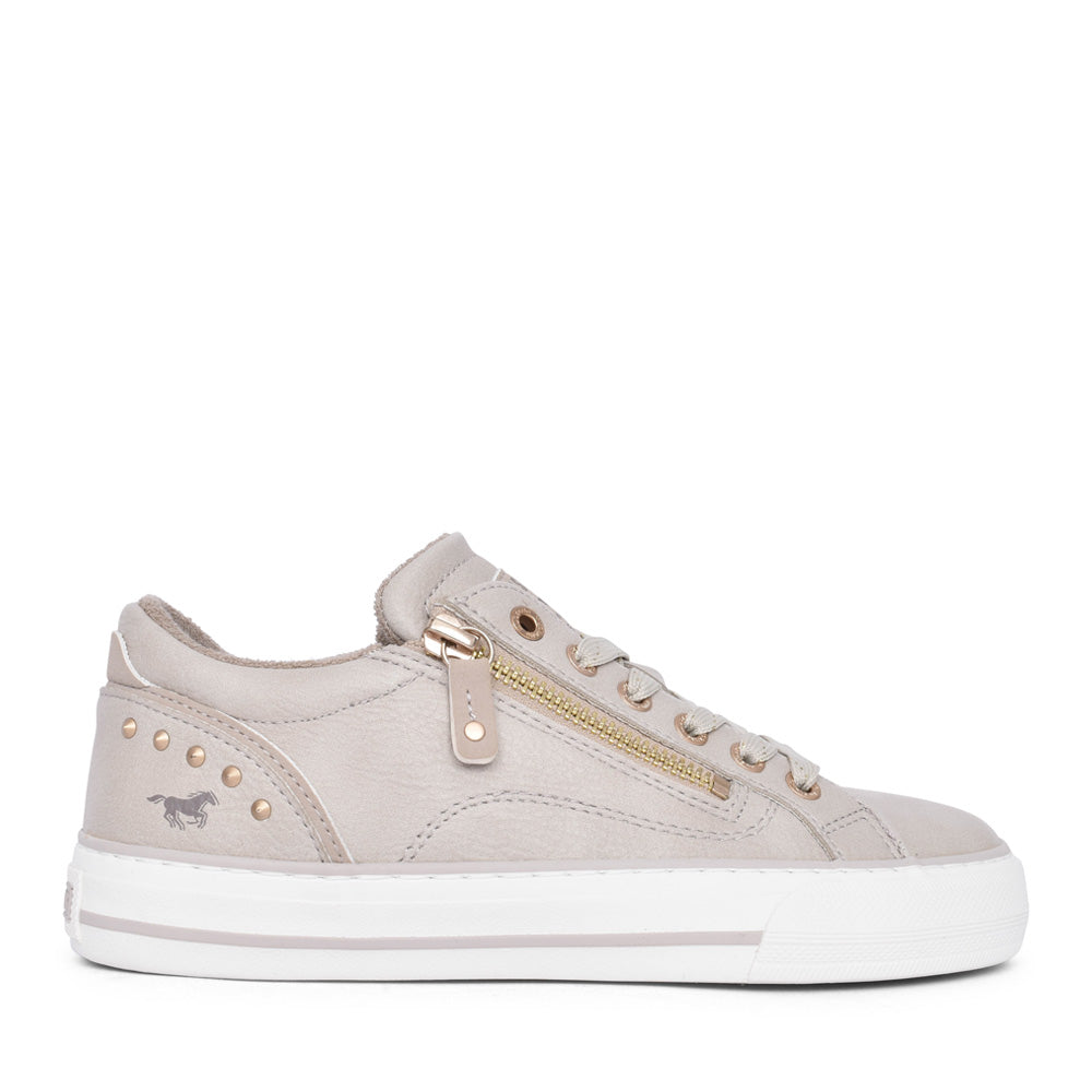 Ladies 1501301 Laced Trainer In Beige