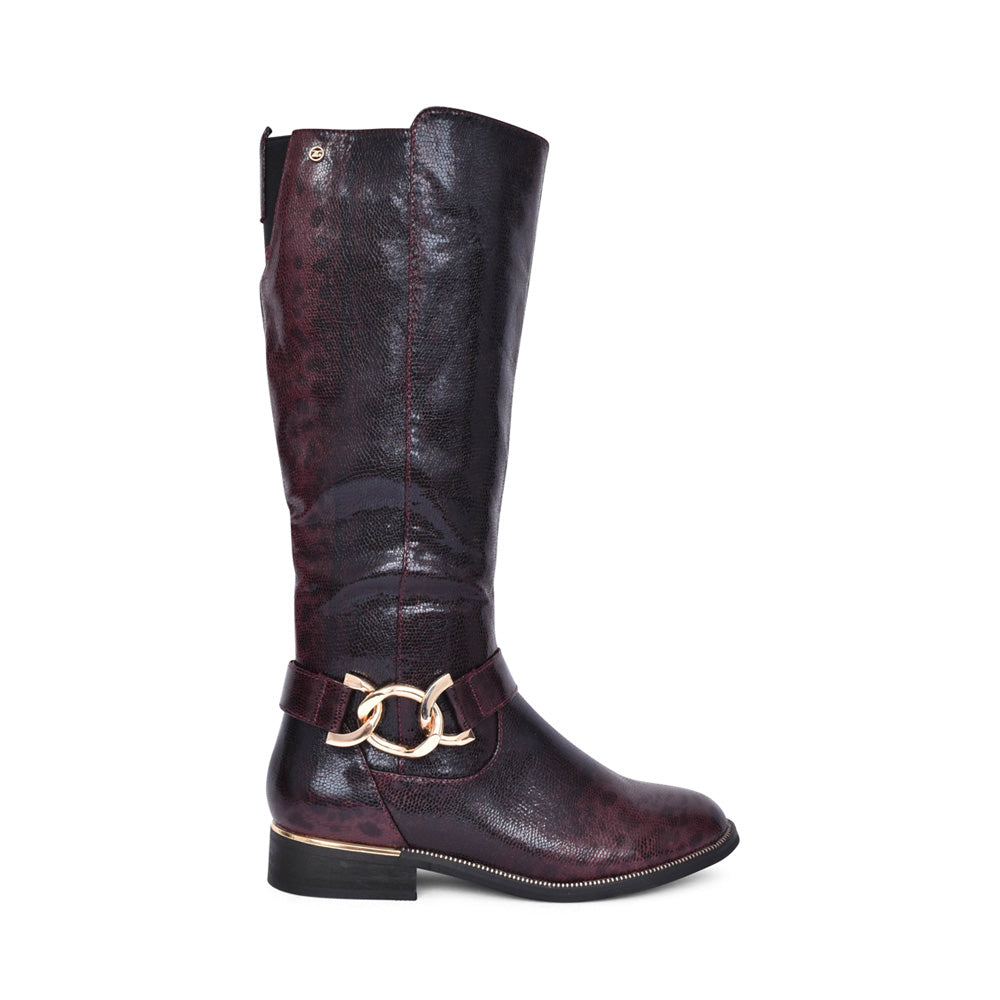 Ladies Sabkha Long Leg Boot In Plum