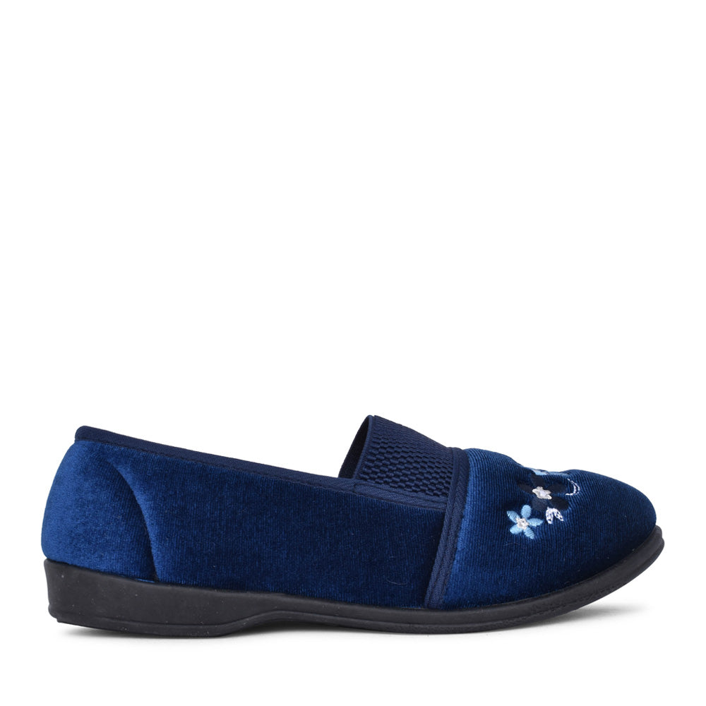 Ladies Margot Full Slipper In Navy