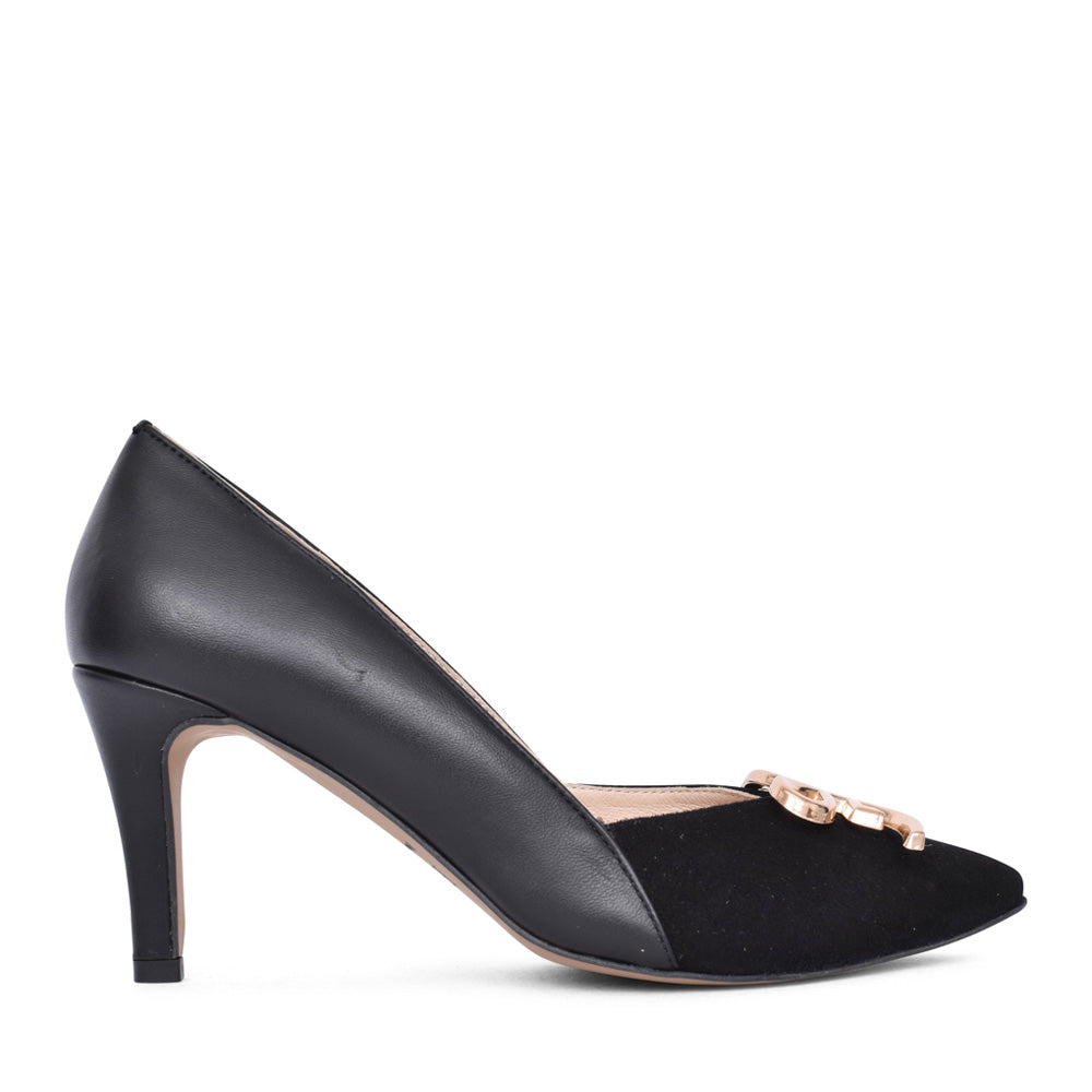 Ladies 8335 High Heel Court Shoe In Black