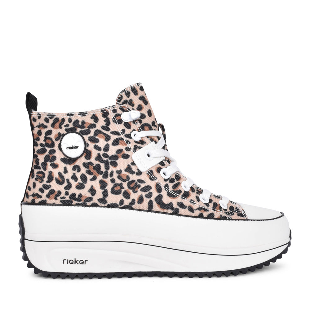 Ladies 90010 Wedge Ankle Boot In Leopard