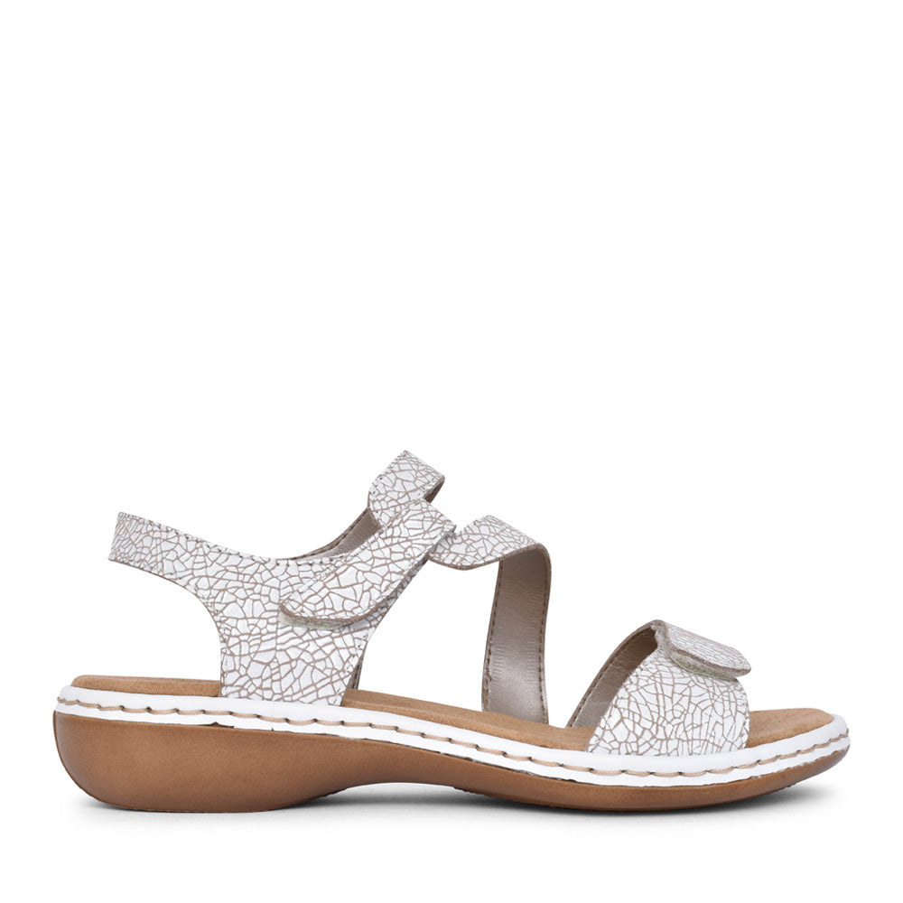 Ladies 659c7 Low Heel Sandal In White
