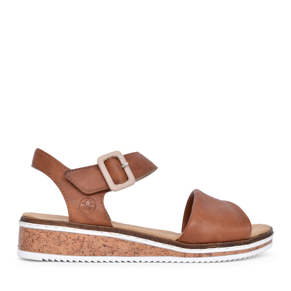 Ladies V3691 Velcro Sandal In Brown
