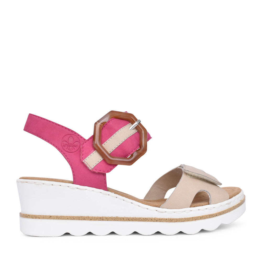 Ladies 67476 Wedge Sandal In Fuchsia