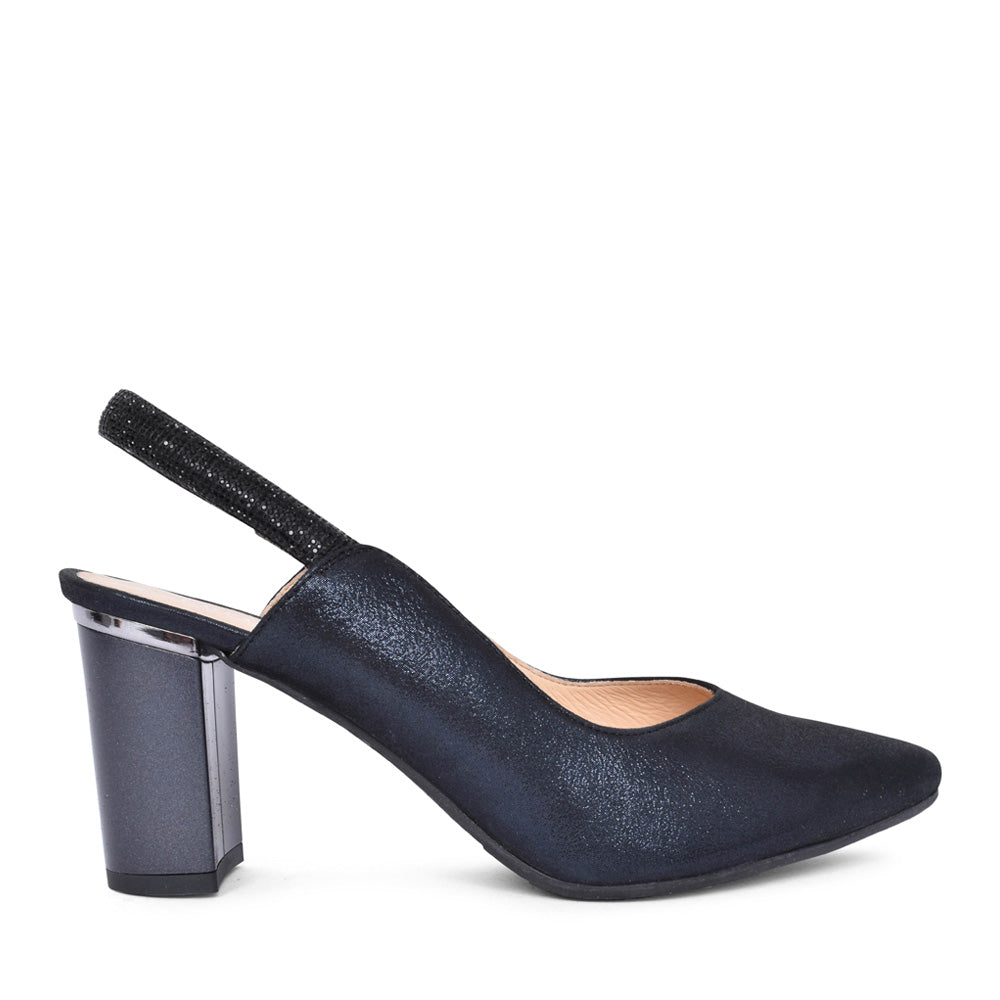 Ladies 4186 G-fit Medium Heel Court Shoe In Navy