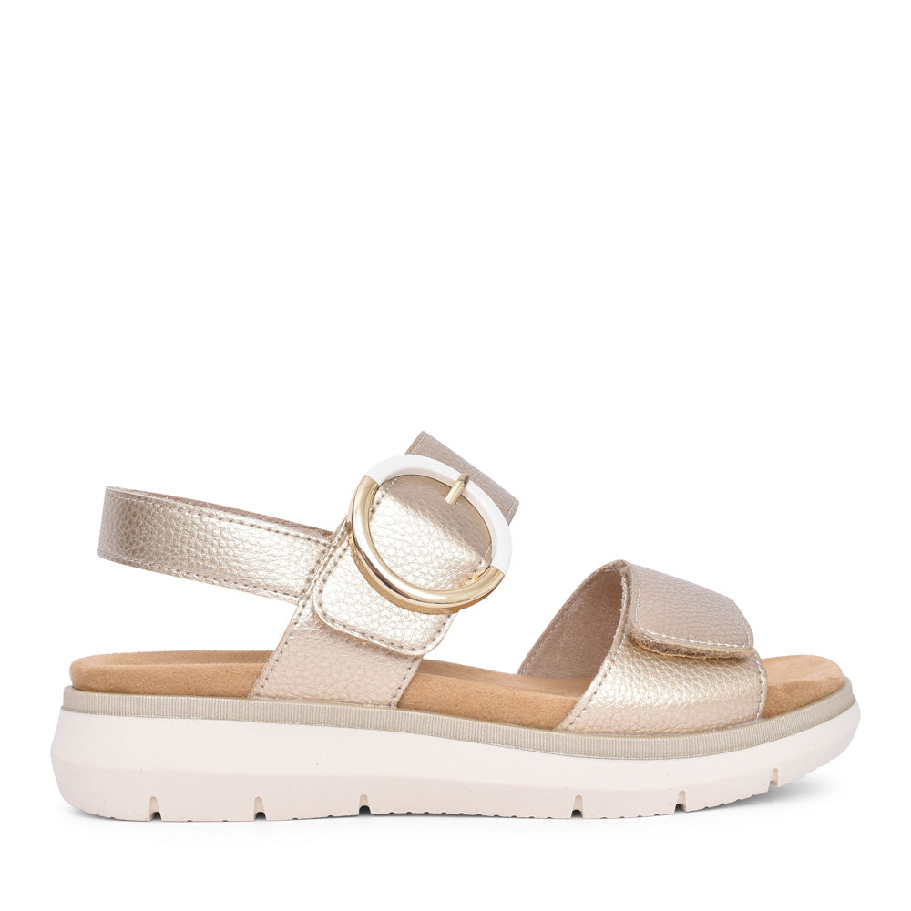 Ladies D2k50 Velcro Sandal In Gold