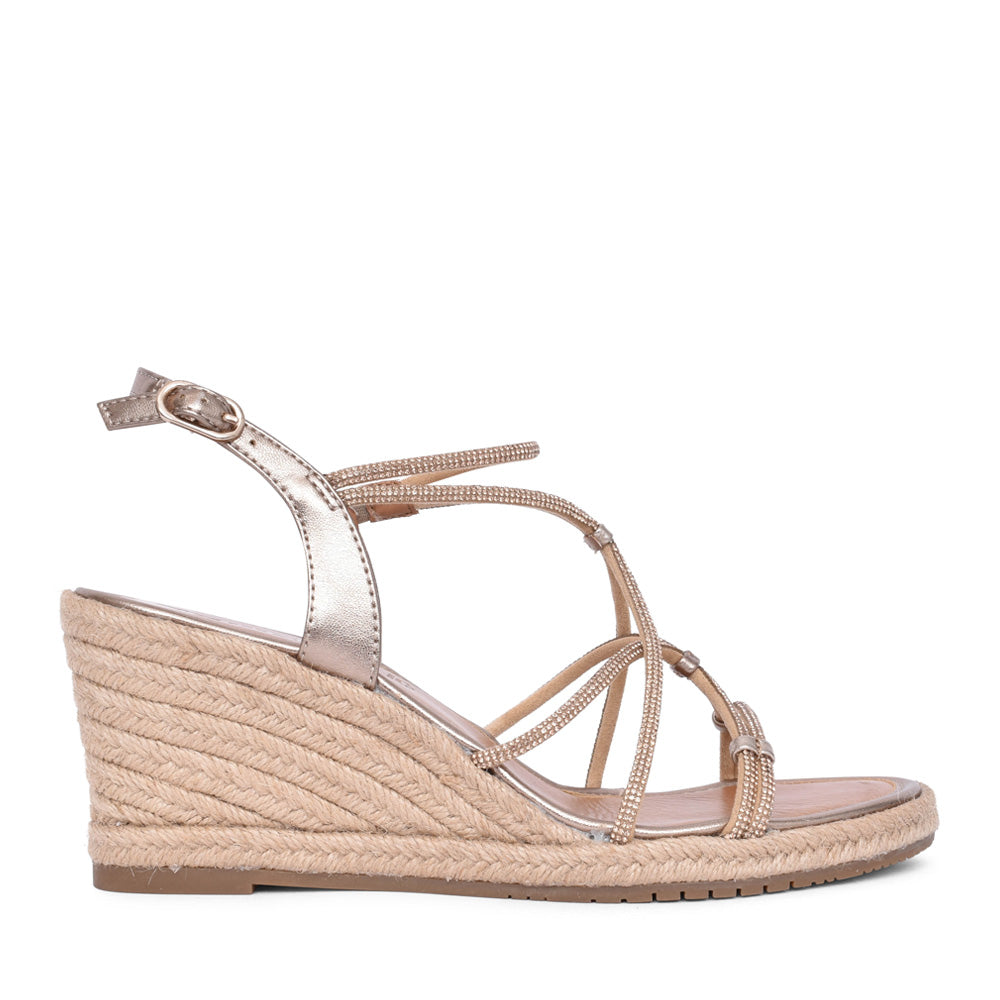 Ladies 1-28345 Wedge Sandal In Bronze