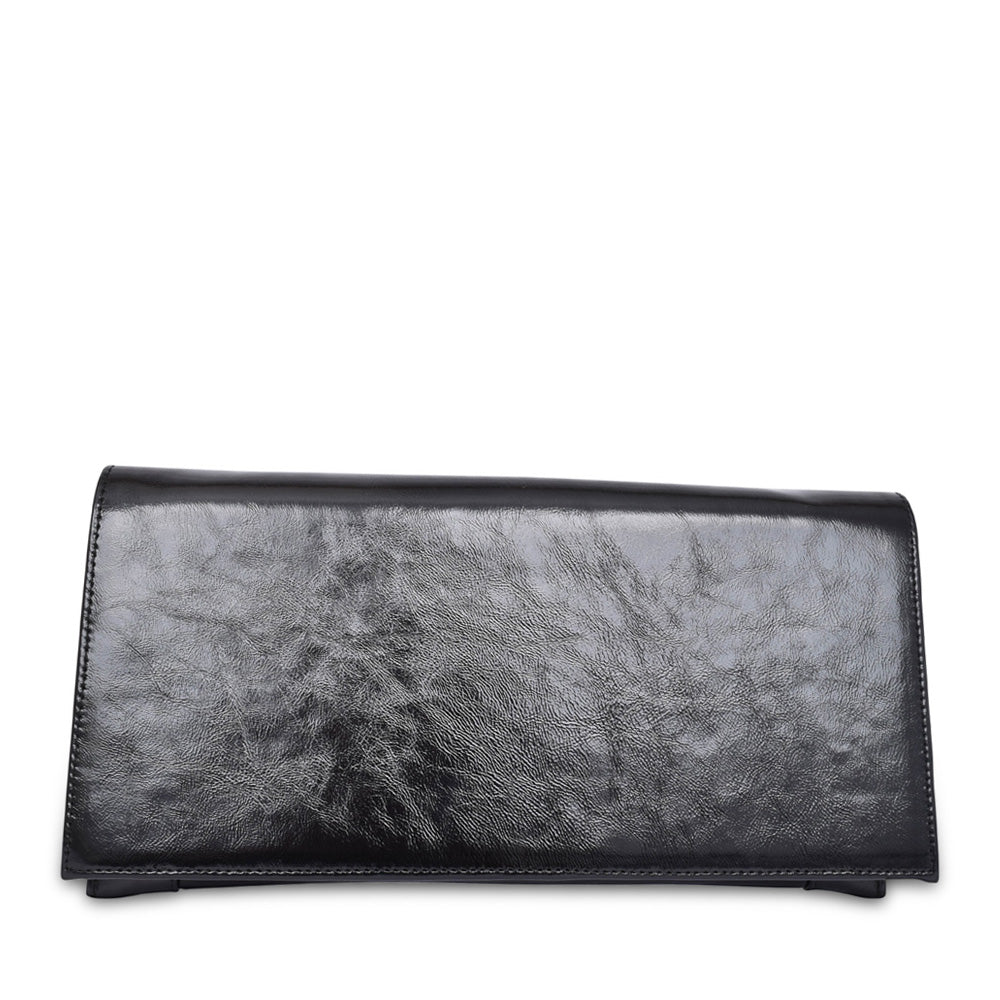 Ladies 002 Clutch Bag - 1974 + 0007 In Blk Patent