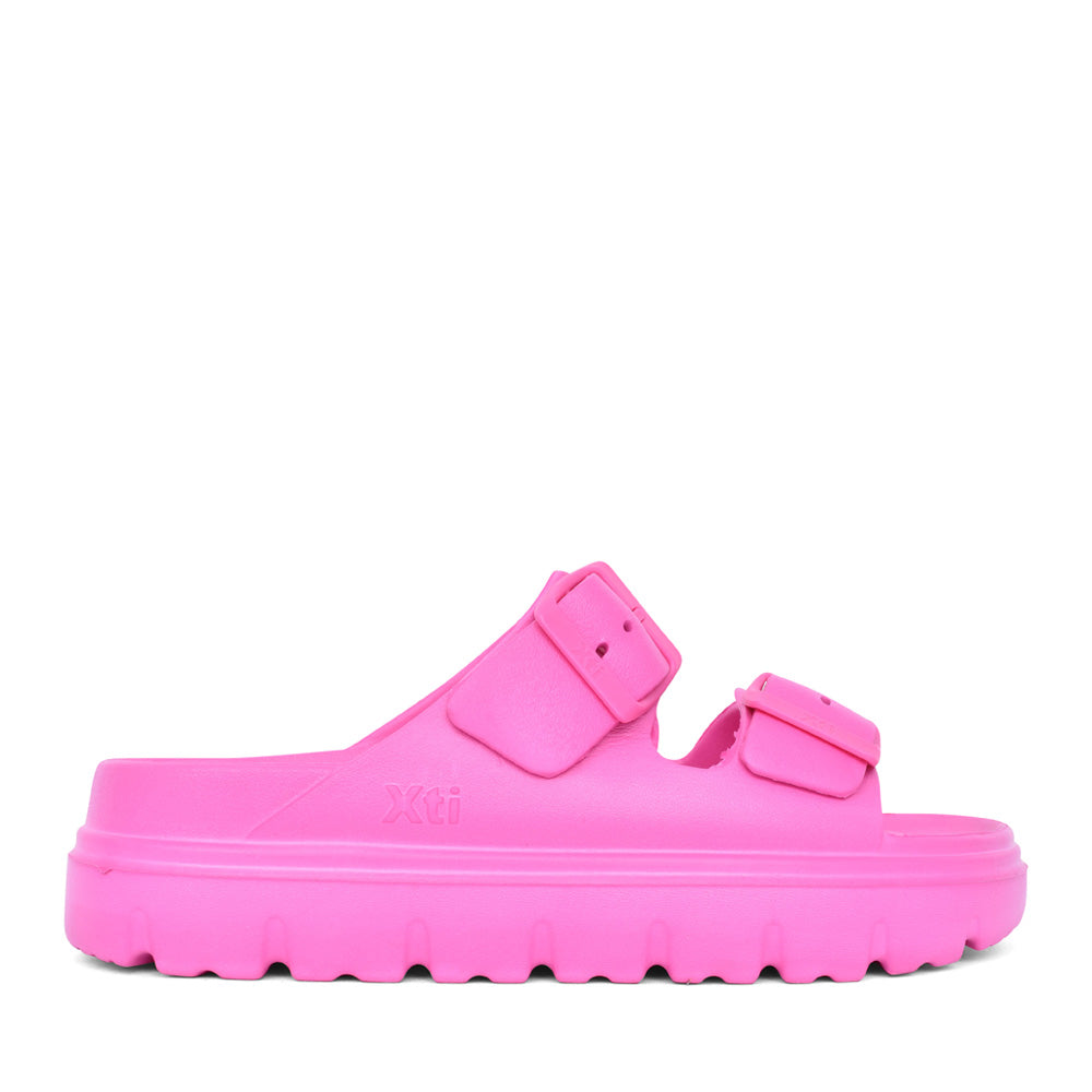 Ladies 142550 Double Strap Mule In Fuchsia