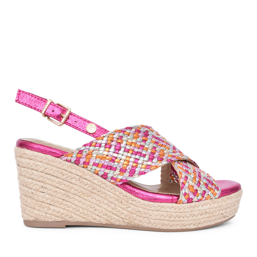 Ladies 143825 Wedge Sandal In Fuchsia