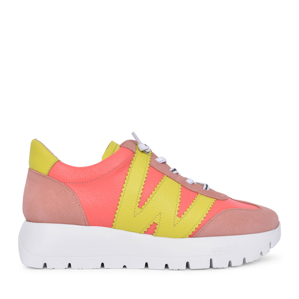 Ladies A-2476 Laced Trainer In Rose