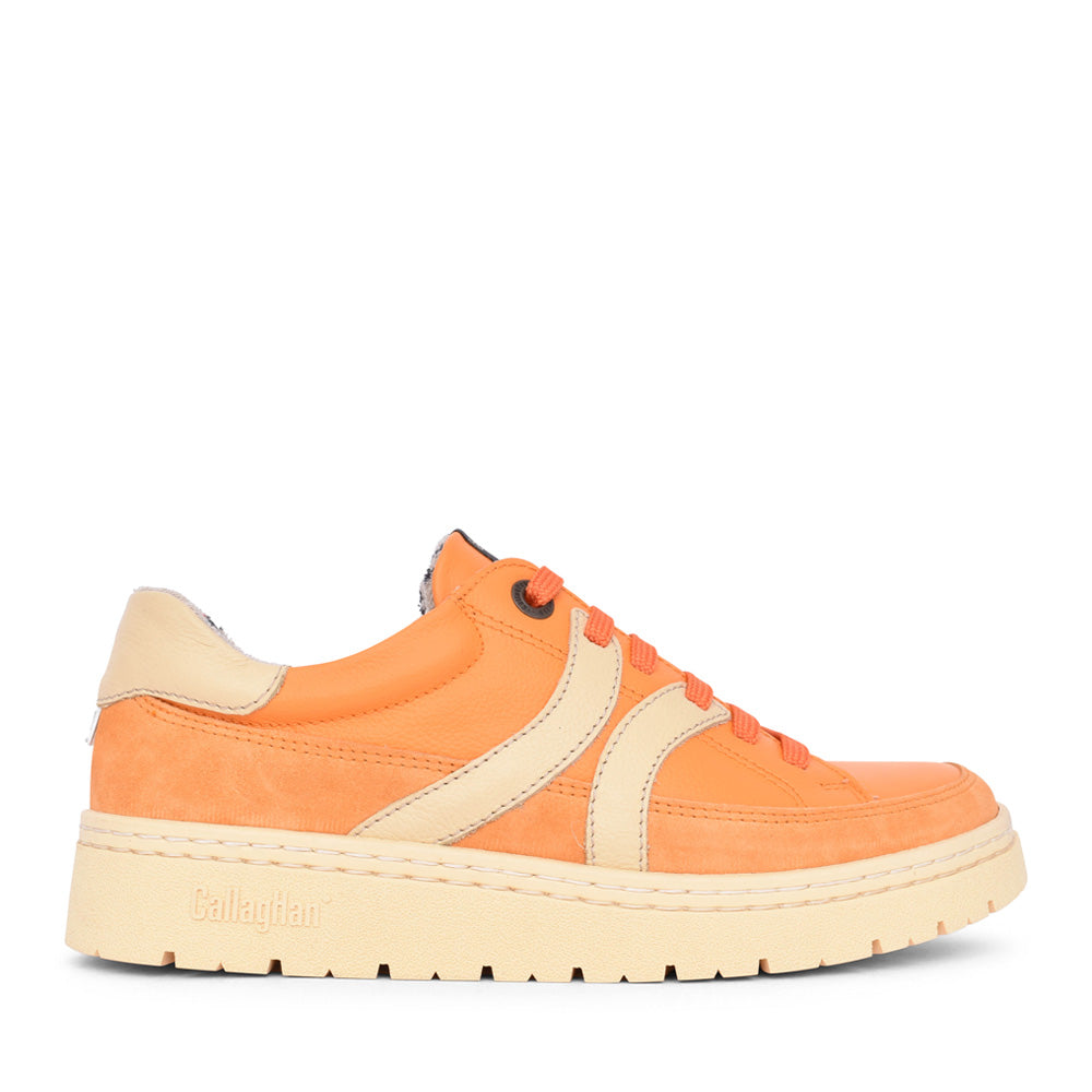 Ladies 55817 Laced Trainer In Orange