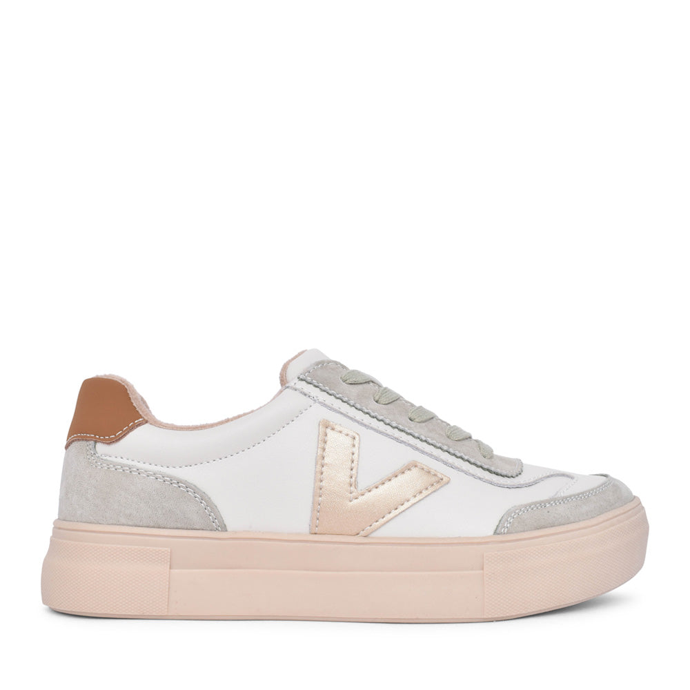 Ladies Eighty Laced Trainer In Sage