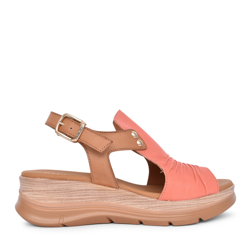 Ladies 24-17 Wedge Sandal In Peach