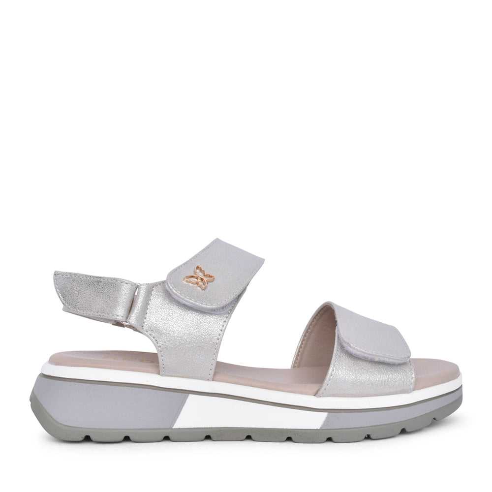 Ladies Cf245q001 Velcro Sandal In Silver