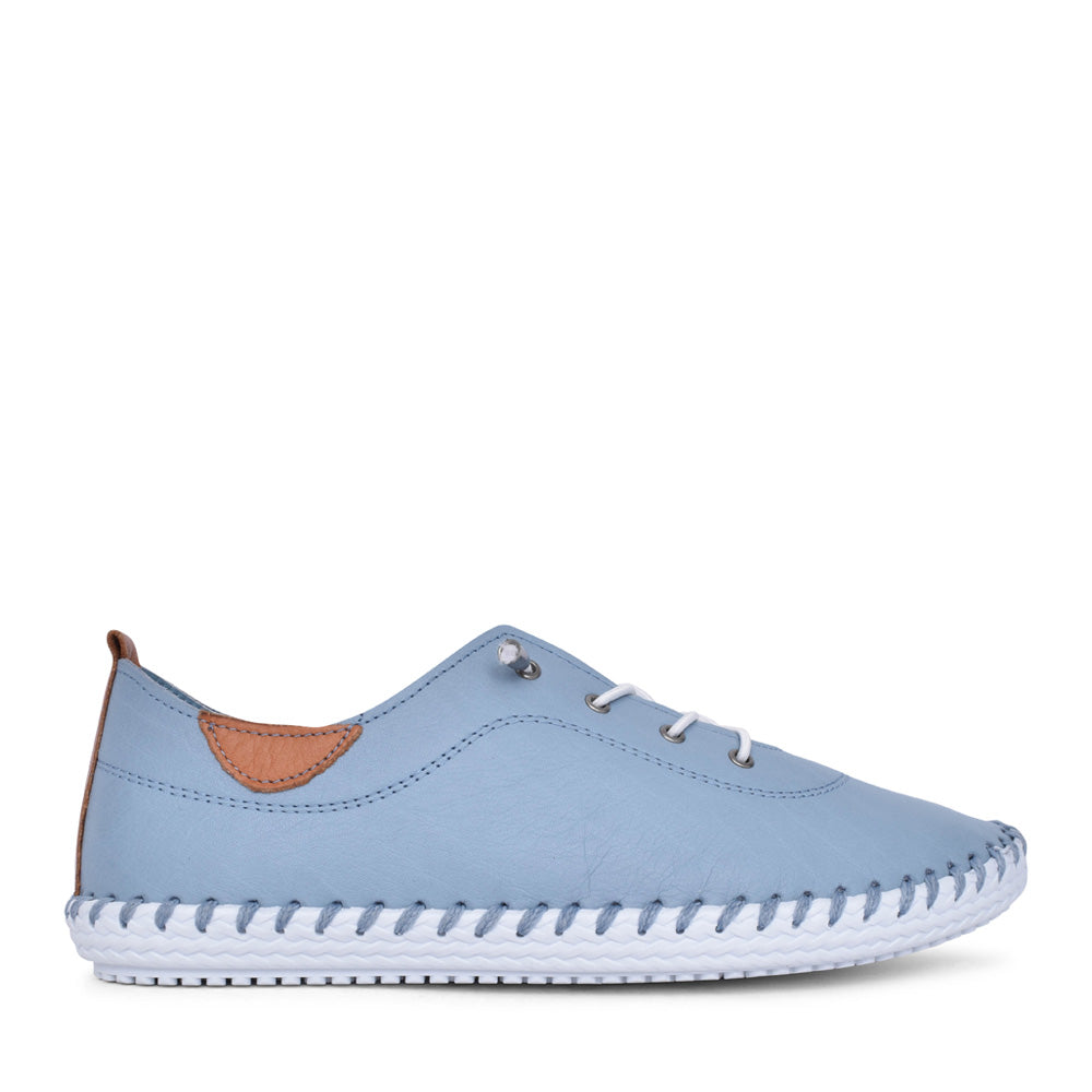 Ladies St Ives Fle030 Laced Shoe In Light Blue